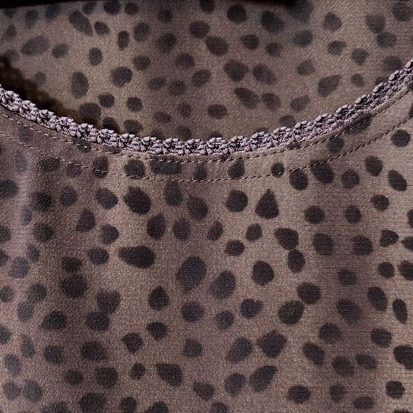 Maggie McNaughton dark brown leopard animal print column maxi dress 1X - Picture 8 of 12